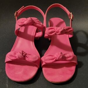 J. Crew Pink Bow Women's Suede Sandals